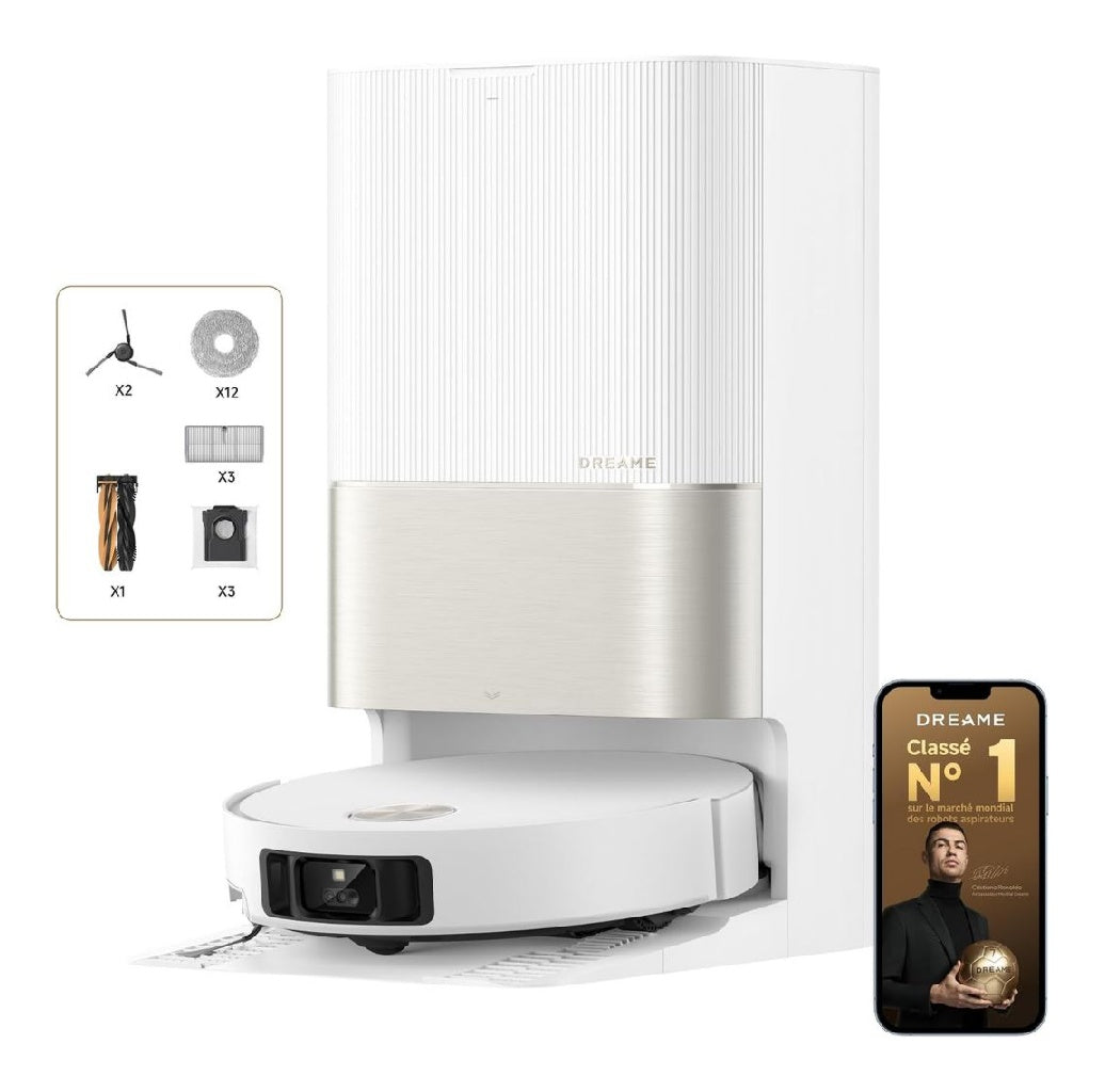 X50 Ultra Complete Robot Aspirateur possedant Station 20 000 Pa Brosse Laterale Extensible Et Serpilliere antiemmelement Nettoyage A 80C navigation 360 par 6 cm d'Escalade