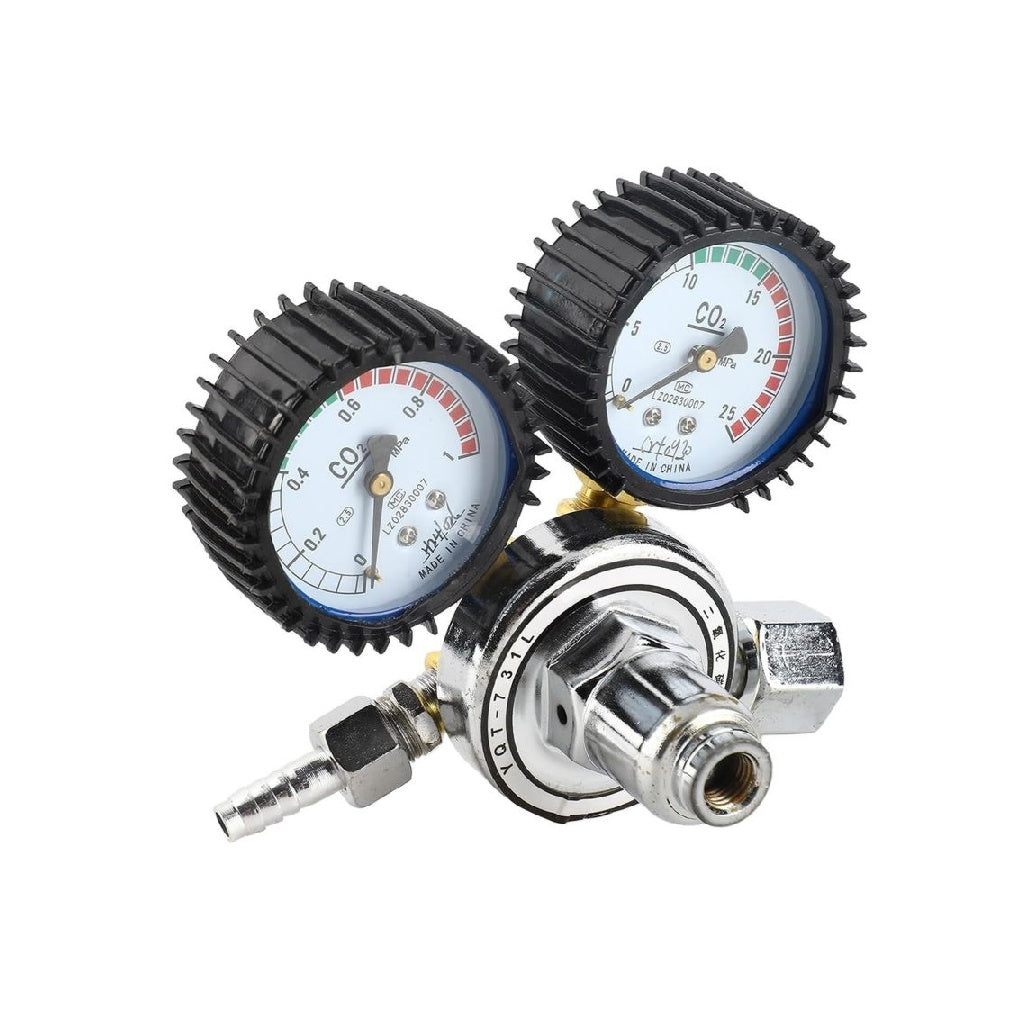 du CO2 Regulateur Double Haute Precision pour Soudure Professionnelle avec Reducteur de Pression Double Jauge du Controle et Soupape du Securite pour Bouteilles de Gaz Industrielles