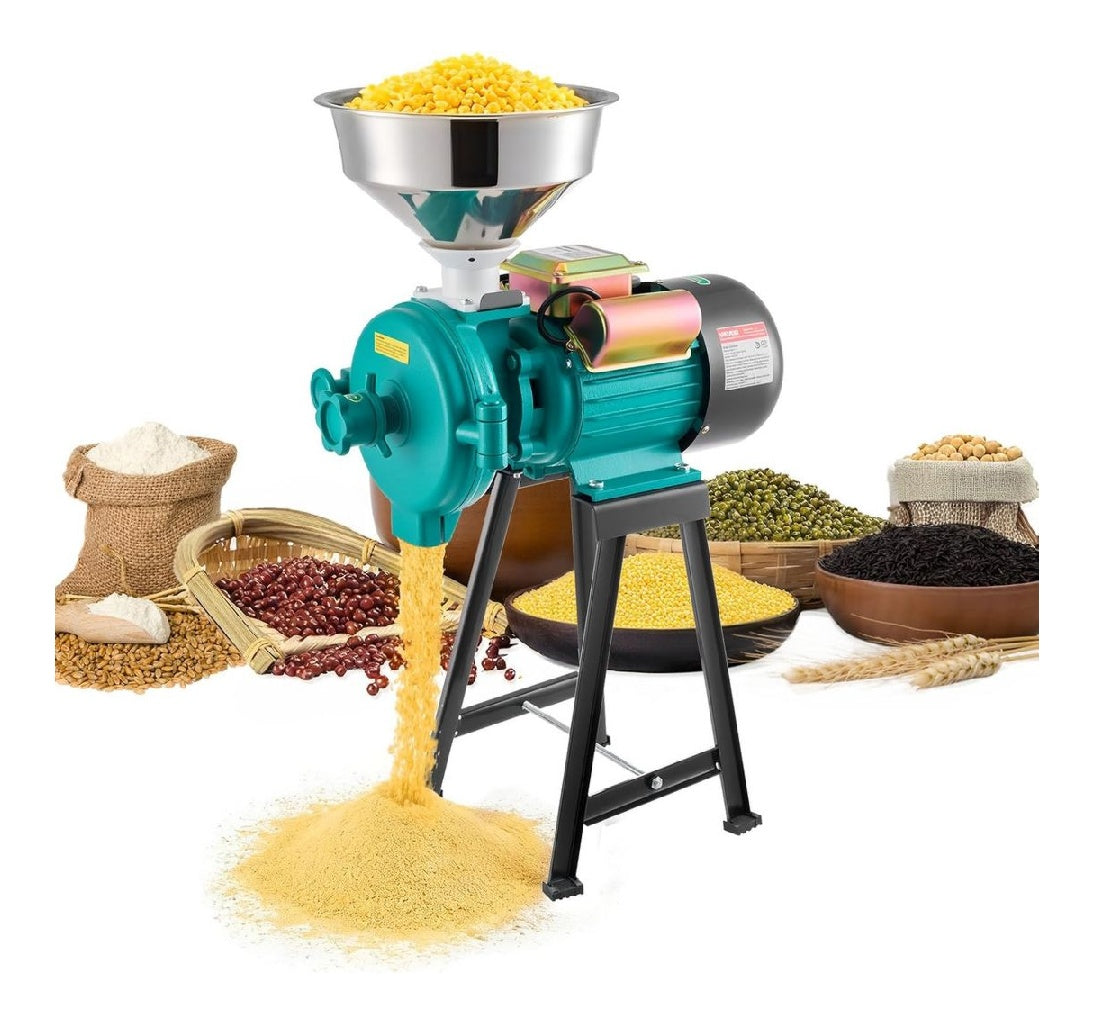 a Moulin Grain Electrique 50 kg/h Broyeur a Epices 2200 W pour Moudre Rapidement Grains Secs Cereales Cafe Mais et Poivre Moulin a Farine en Fonte avec Pieds Antiderapants dans Caoutchouc